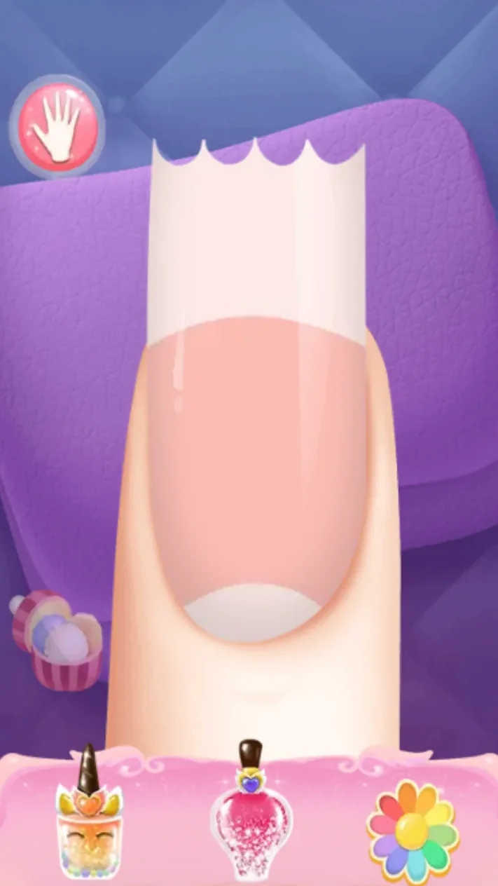 Plain notched fingernail shown up close