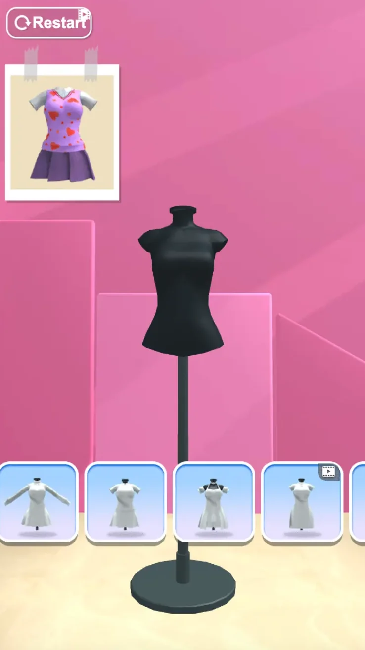 Plain clothes below a mannequin with the Level 1 outfit picture