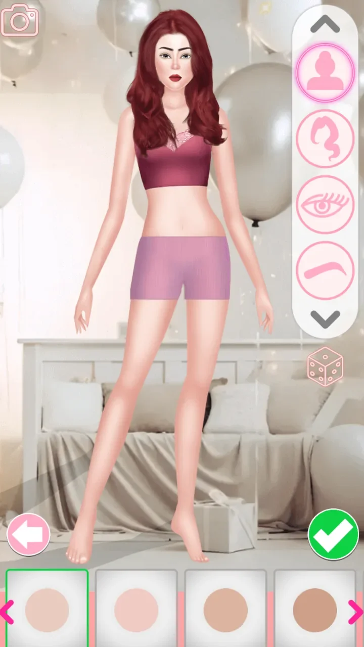 Full character with the first skin tone swatch selected