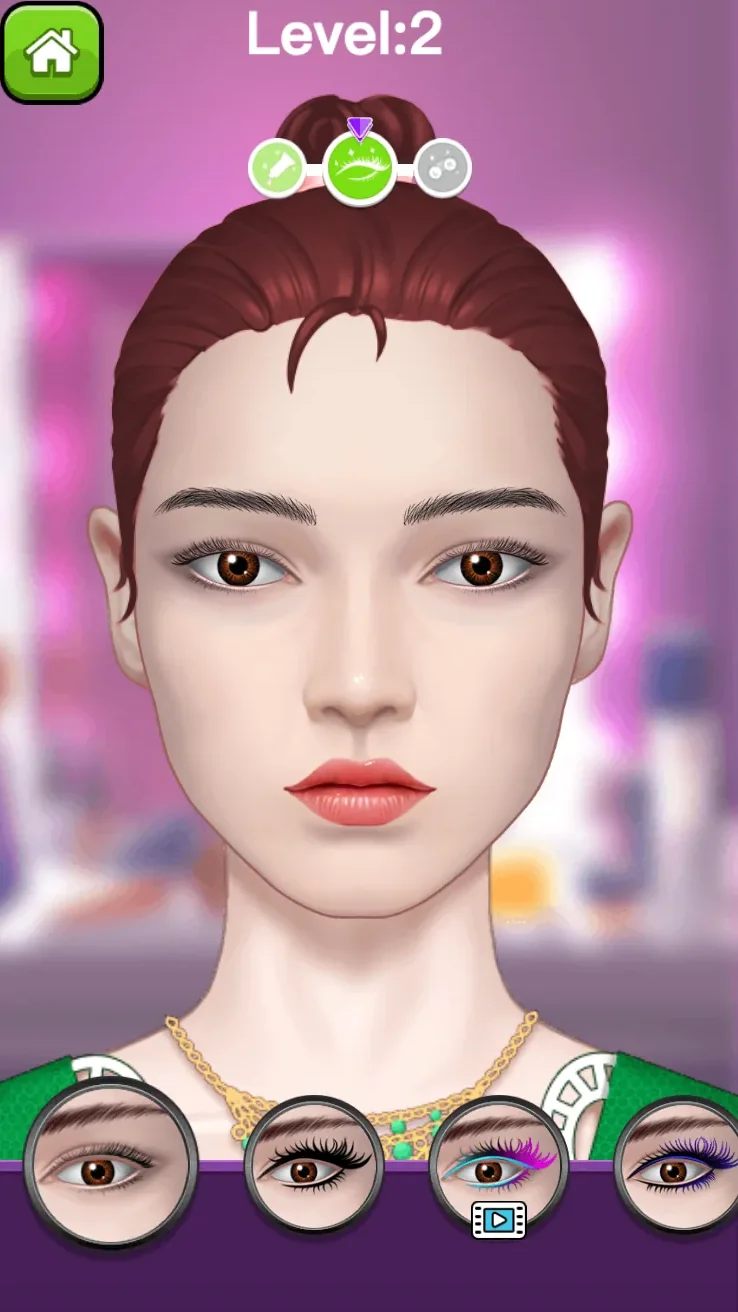 Four eye style choices shown after the Level 2 cleanup