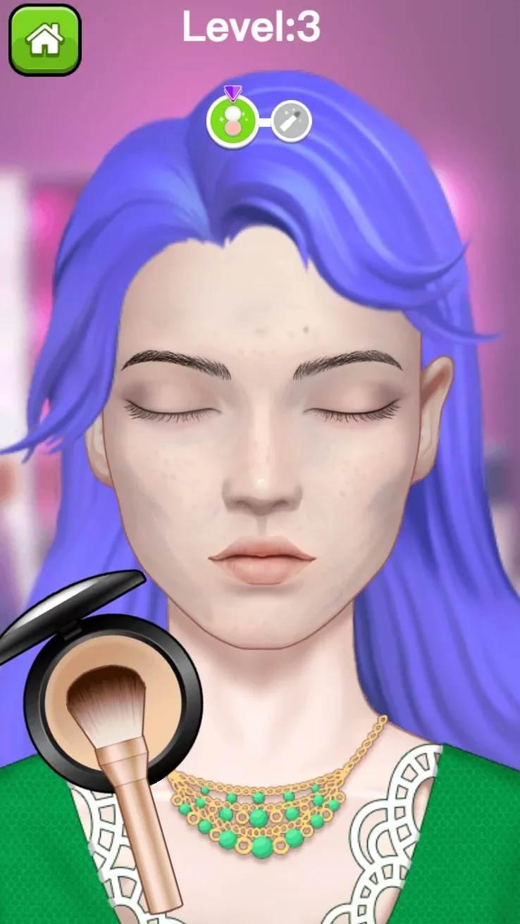 Foundation brush being used in Makeup Aritst Level 3