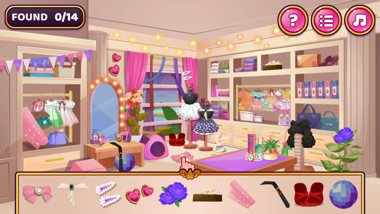 Pet Fashion Stylist hidden-object salon room at Found zero of fourteen