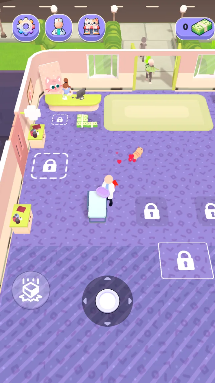 Early Pet Home Hospital room with locked floor spaces and zero cash
